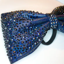 Load image into Gallery viewer, BLACK Mystique MUSE Tailless Cheer Bow with Black Rhinestones