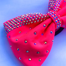 Load image into Gallery viewer, NEON PINK Jumbo MUSE Tailless Cheer Bow