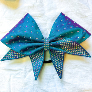 TEAL/PURPLE SHIFT Sewn MOXIE Cheer Bow