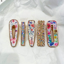 Load image into Gallery viewer, GIRL BOSS Luxury Barrette Set - Spring Florals