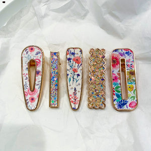 GIRL BOSS Luxury Barrette Set - Spring Florals