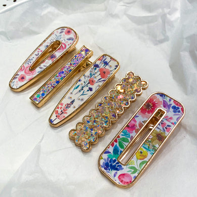 GIRL BOSS Luxury Barrette Set - Spring Florals