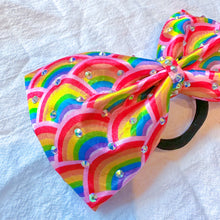 Load image into Gallery viewer, RAINBOW Print Jumbo MUSE Tailless Cheer Bow