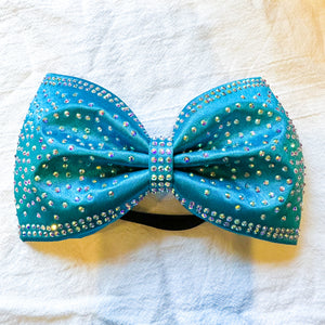 TURQUOISE Jumbo MUSE Tailless Cheer Bow