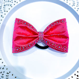 HOT PINK Satin Jumbo MUSE Tailless Cheer Bow