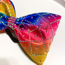 Load image into Gallery viewer, RAINBOW Jumbo MUSE Tailless Cheer Bow
