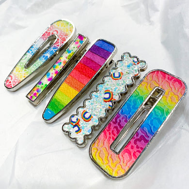 GIRL BOSS Luxury Barrette Set - Rainbow