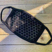 Load image into Gallery viewer, Black Cloth Face-Covering with Clear Rhinestones