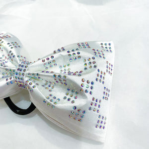 WHITE Jumbo MUSE Tailless Cheer Bow
