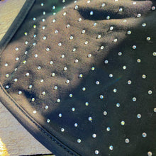 Load image into Gallery viewer, Black Cloth Face-Covering with Small Clear Rhinestones