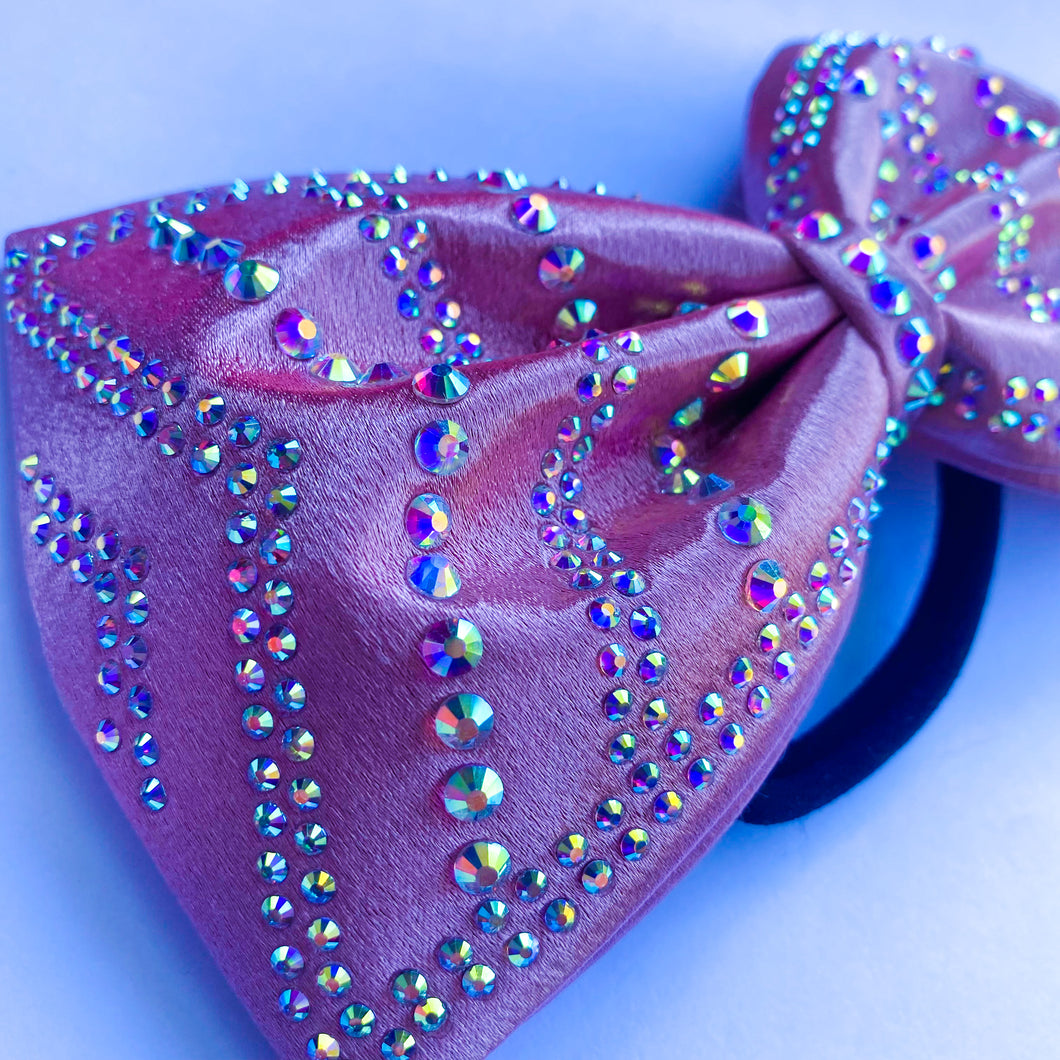 DUSTY ROSE Jumbo MUSE Tailless Cheer Bow