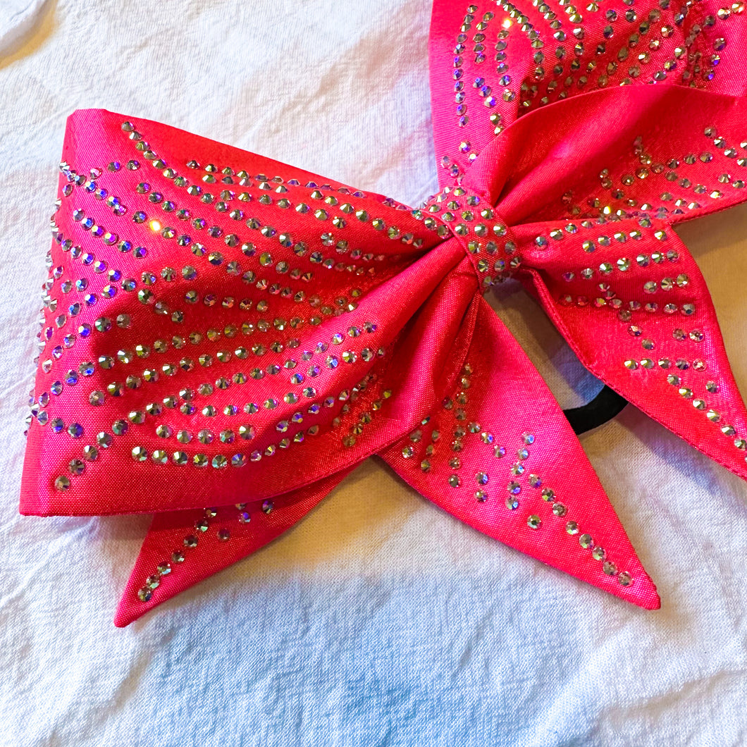 NEON PINK Sewn MOXIE Cheer Bow