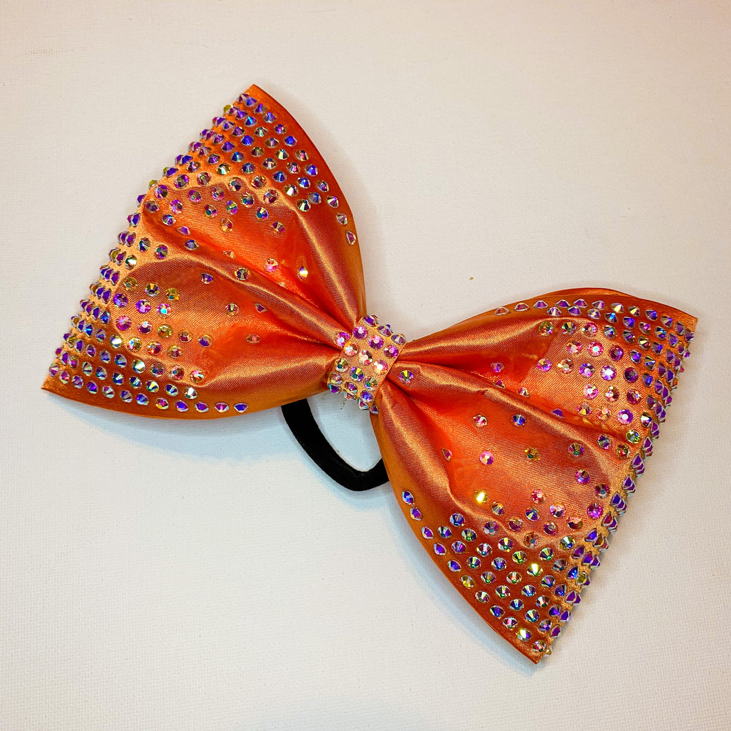 ORANGE Satin Jumbo Tailless MUSE Cheer Bow