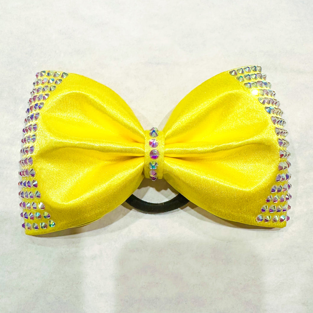 BRIGHT YELLOW Jumbo MUSE Tailless Cheer Bow