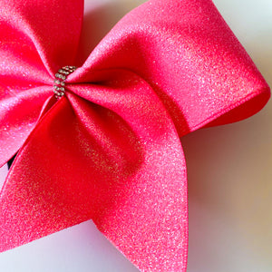 PINK Glitter Ribbon MOXIE Cheer Bow