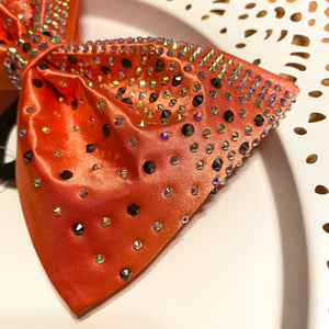 ORANGE Jumbo MUSE Tailless Cheer Bow with multi stones