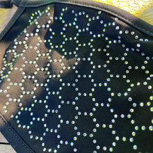 Load image into Gallery viewer, Black Cloth Face-Covering with Clear Rhinestones