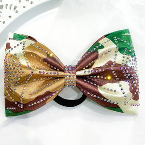 GREEN CAMO Jumbo MUSE Tailless Cheer Bow