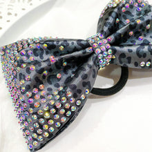 Load image into Gallery viewer, BLACK &amp; GREY LEOPARD Jumbo MUSE Tailless Cheer Bow