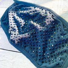 Load image into Gallery viewer, Black Cloth Face-Covering with Black Rhinestones