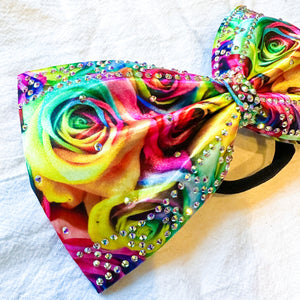 RAINBOW ROSE Print Jumbo MUSE Tailless Cheer Bow