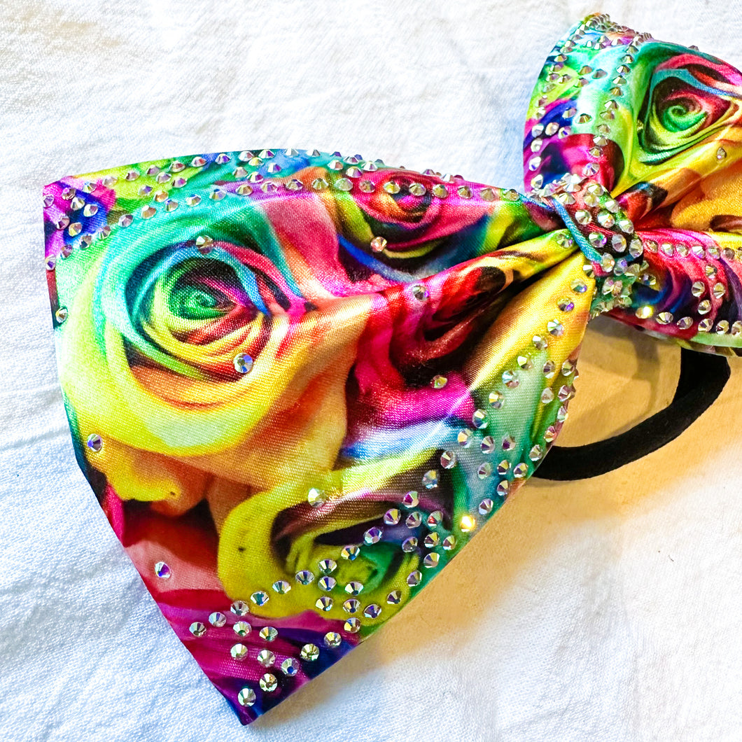 RAINBOW ROSE Print Jumbo MUSE Tailless Cheer Bow