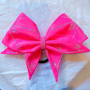 NEON PINK Sewn MOXIE Cheer Bow