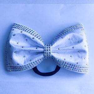 WHITE Jumbo MUSE Tailless Cheer Bow