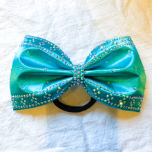 Load image into Gallery viewer, TURQUOISE Jumbo MUSE Tailless Cheer Bow
