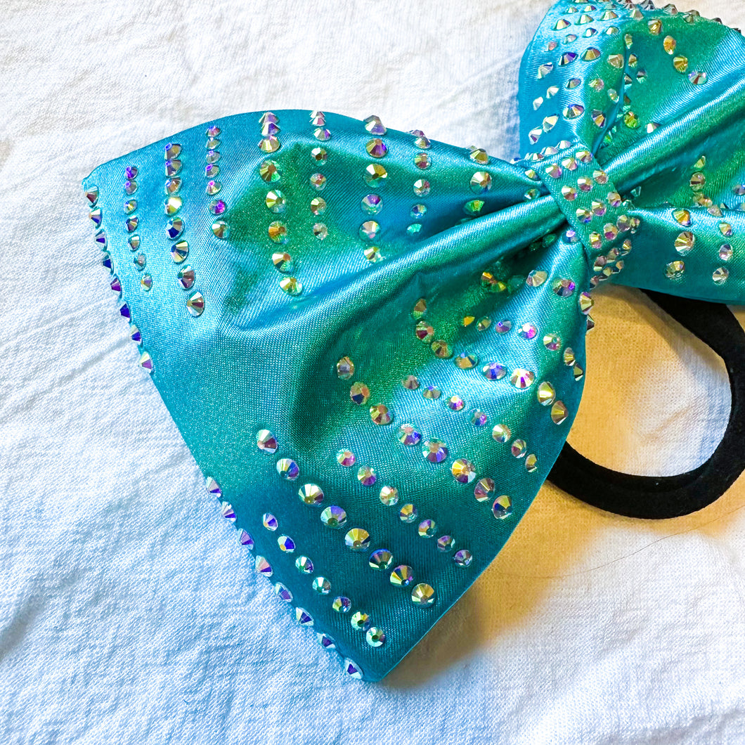 TURQUOISE Jumbo MUSE Tailless Cheer Bow