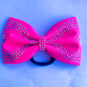 NEON PINK Jumbo MUSE Tailless Cheer Bow
