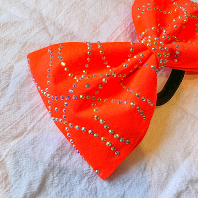 NEON SAFETY ORANGE Jumbo MUSE Tailless Cheer Bow